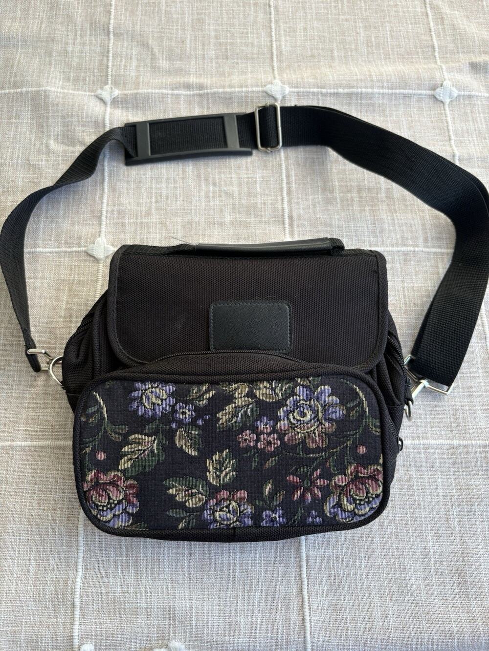 Floral Tapestry Purse With Both Shoulder And Waist/Sling Strap. Cottage Romantic